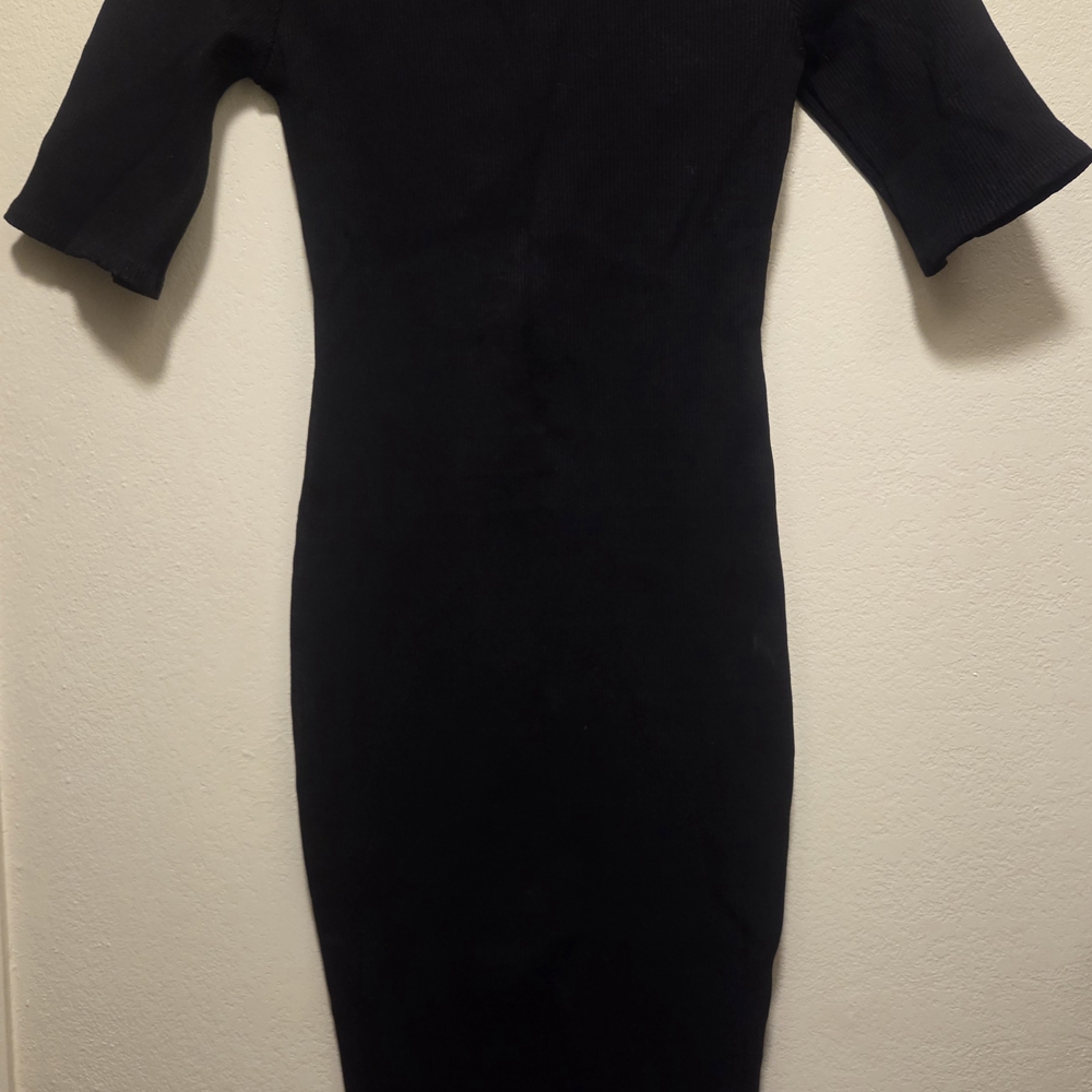 Fashion Nova Elegant Black Long Sleeve Dress